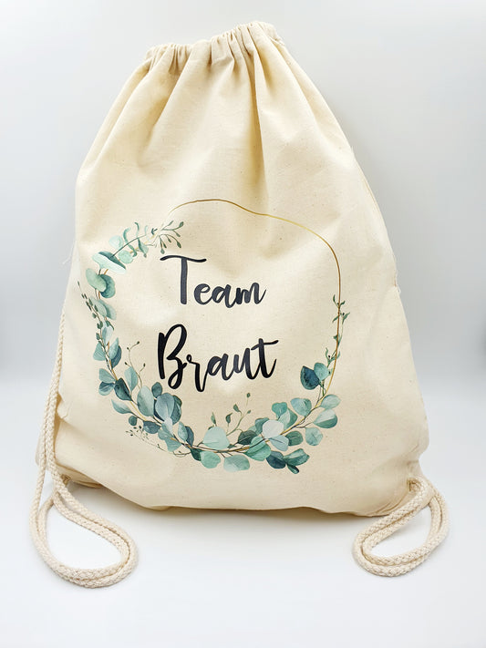 JGA Rucksack Braut oder Team Braut - Motiv Eukalyptus 2