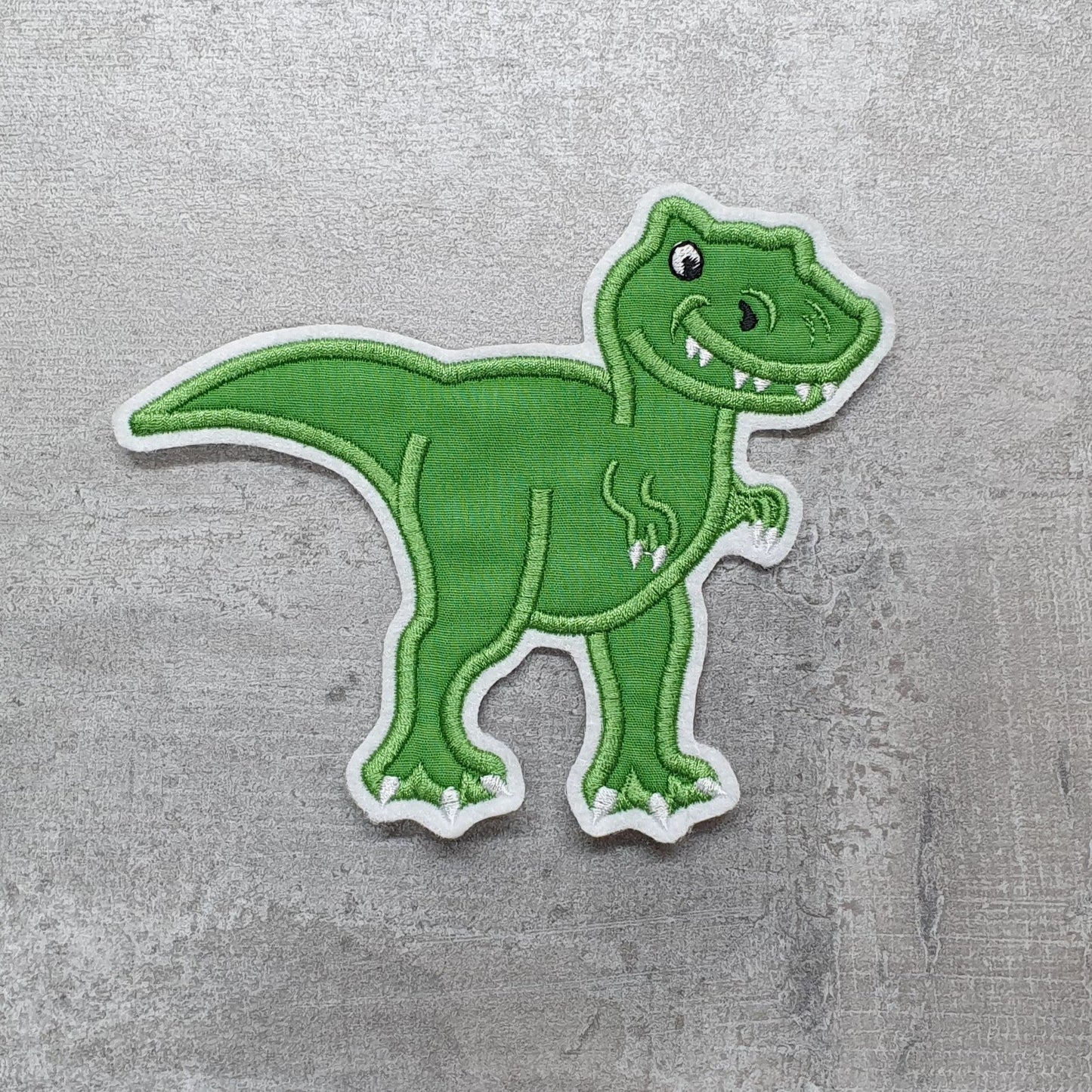 Gestickte Applikation T-Rex 2, Trex Aufnäher Schultüte Stickapplikation